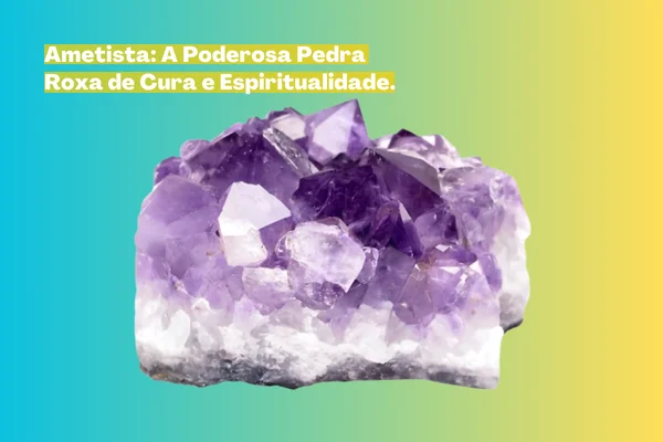 Foto de uma pedra ametista roxa natural, perfeita para fins de cura, joalheria ou decoração.